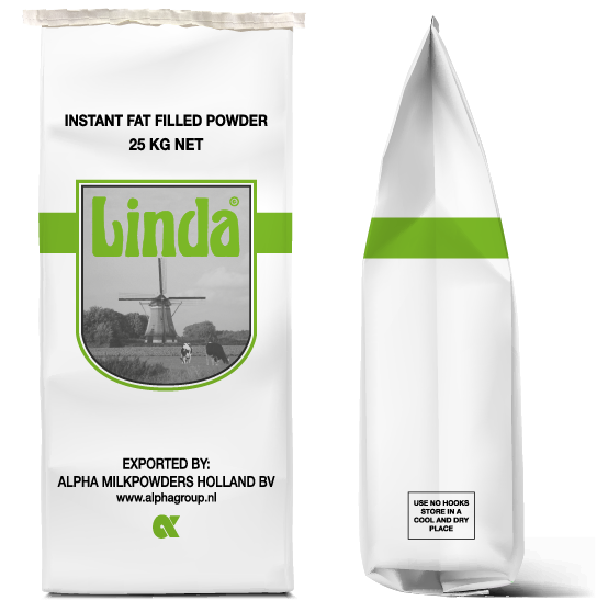 Instant fat filled powder 25 kg bag Linda Alpha milkpowders